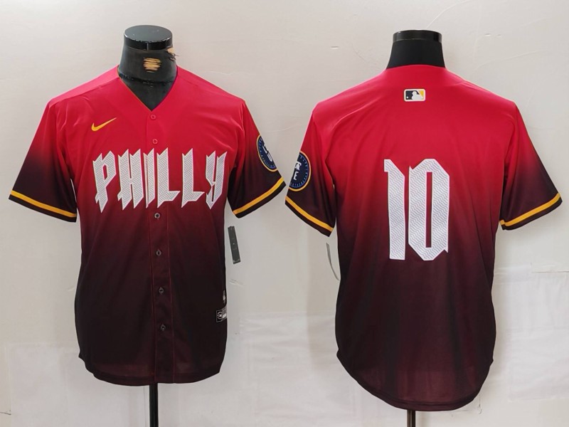 Men's Philadelphia Phillies J.T. Realmuto #10 Red 2024 City Connect Jersey